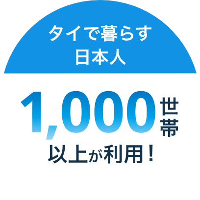 タイで暮らす日本人1,000世帯以上が利用!